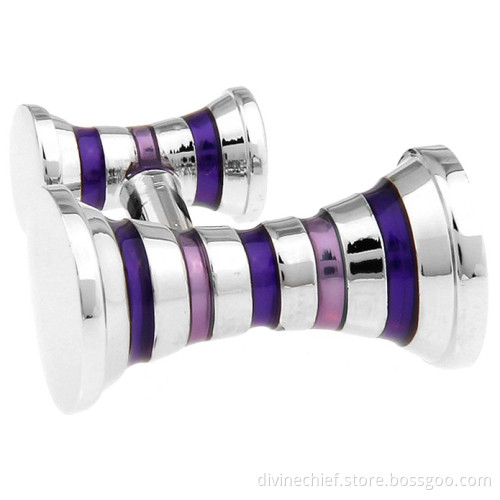 Multi-color Paint Waist Drum Shape Men Wedding Cufflinks